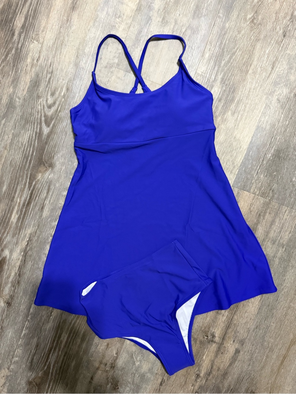 Halara Women’s Royal Blue One-Piece Swim Dress with Bottoms